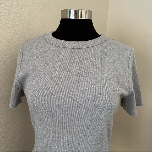 NWOT Boden Cotton Ribbed Grey Short sleeves Modern T-Shirt Size L - Picture 3 of 10
